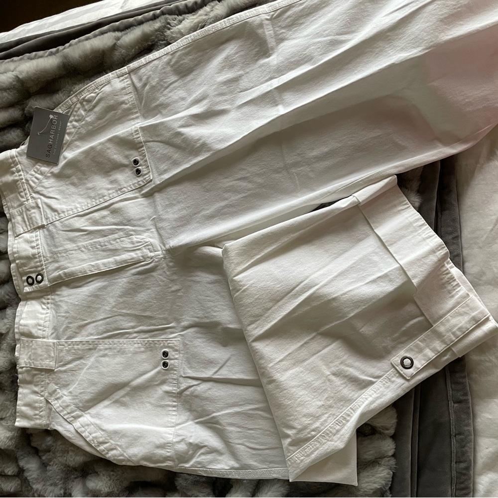 SAG Harbor 12p White Crop pants NWT